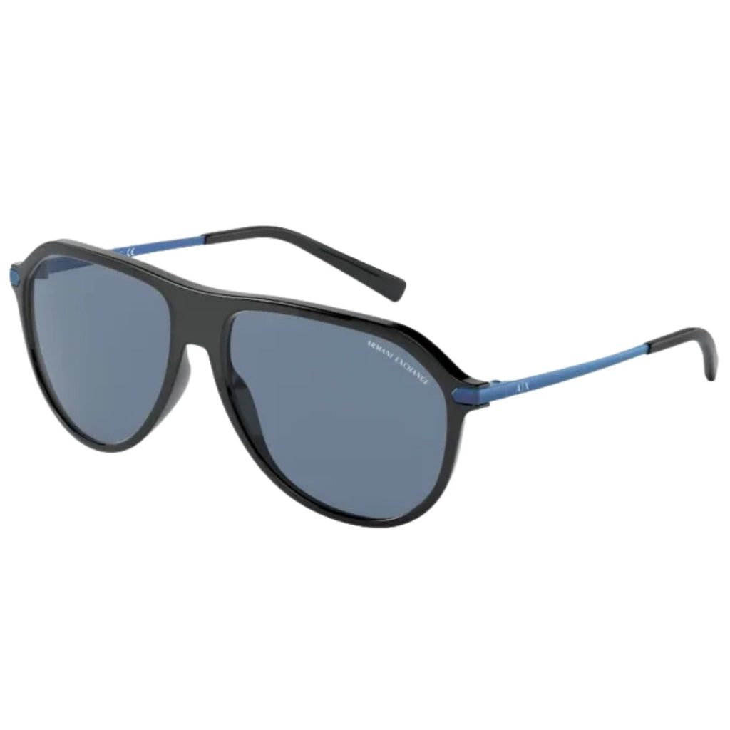 Armani Exchange Blue Lens Black Sunglasses 0AX4106S 815880