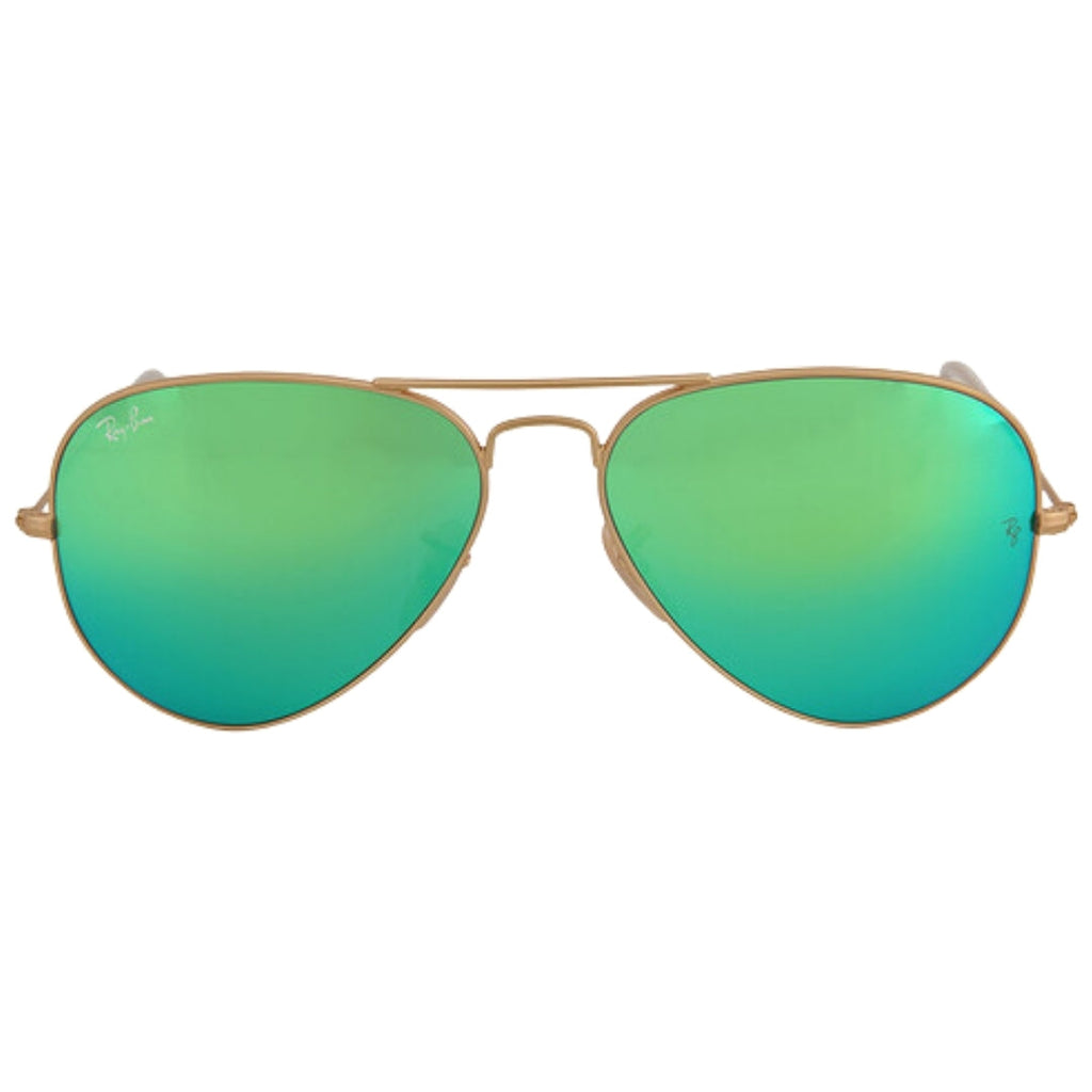 Ray-Ban Aviator Green Flash Lens Gold Sunglasses 0RB3025 112 19