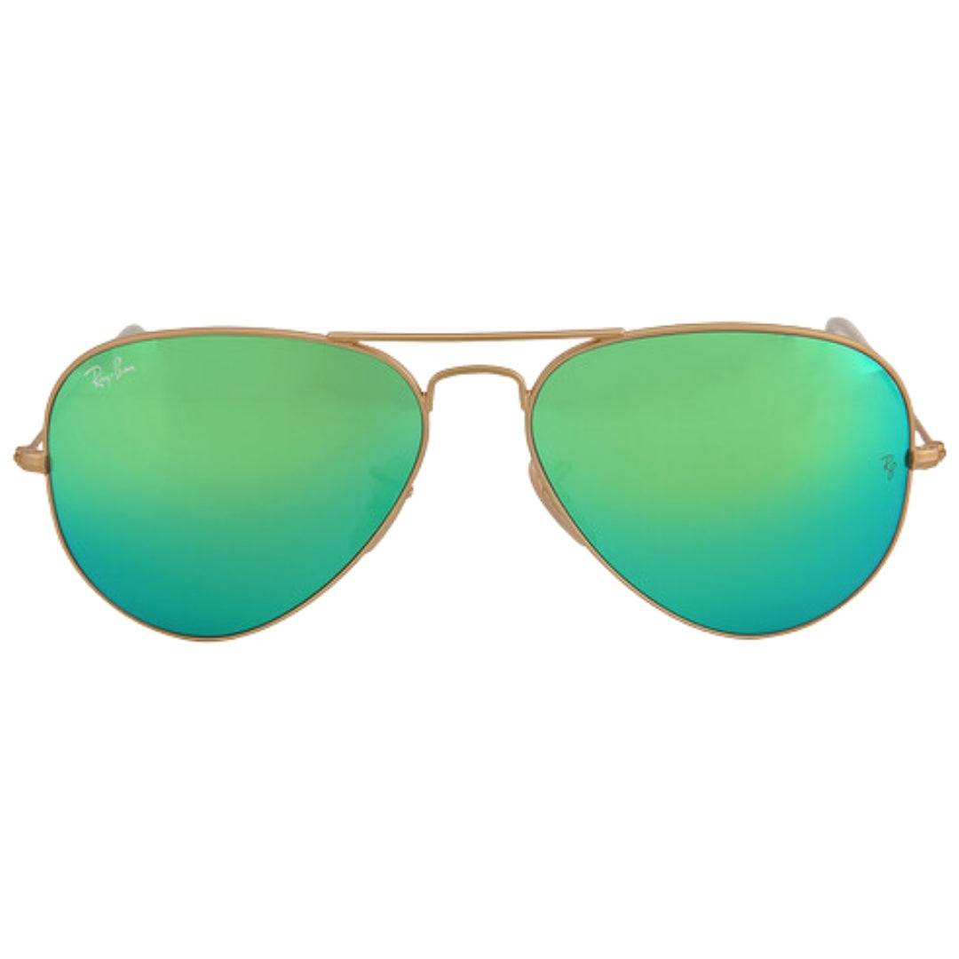 Ray-Ban Aviator Green Flash Lens Gold Sunglasses 0RB3025 112 19