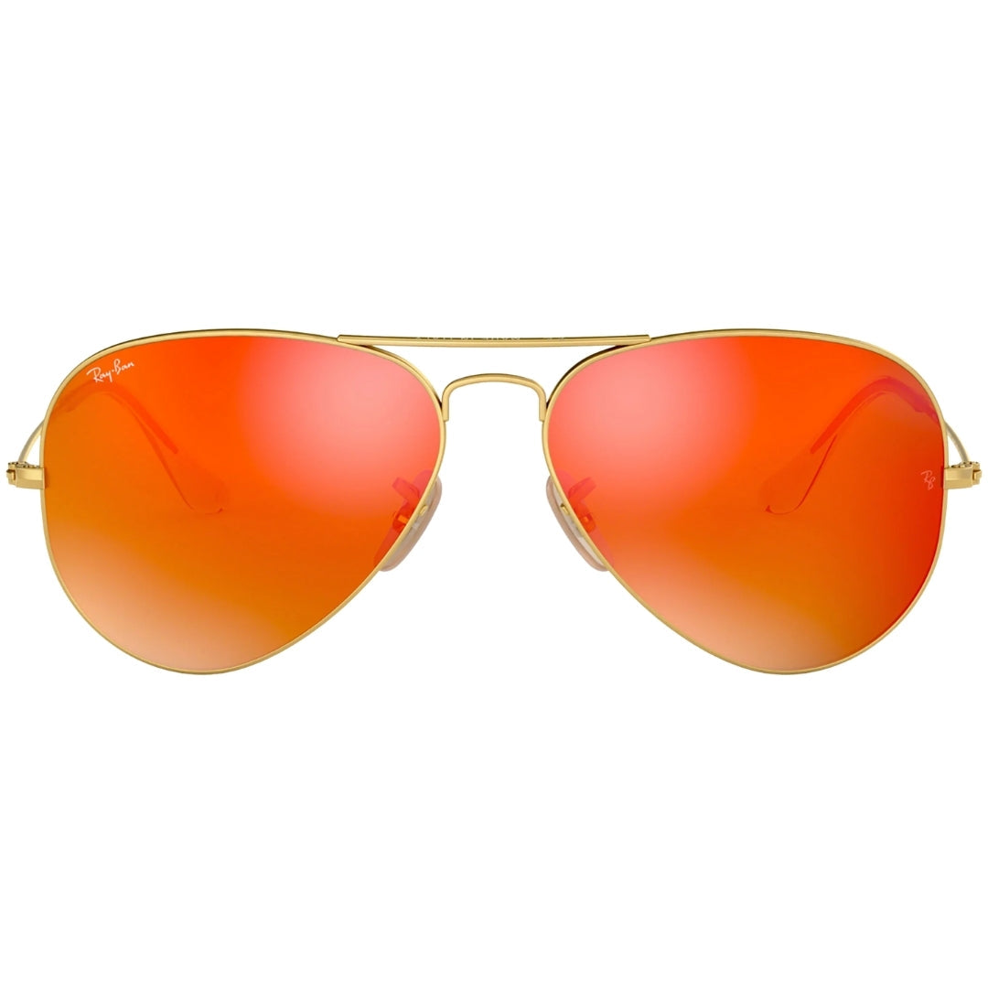 Ray-Ban Aviator Orange Flash Lens Gold Sunglasses 0RB3025 112 69