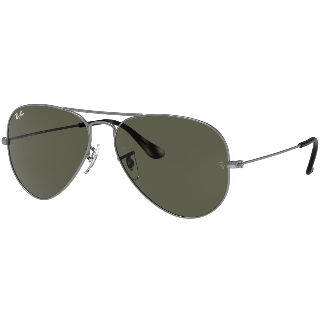 Ray-Ban Aviator Green Lens Grey Sunglasses One Size