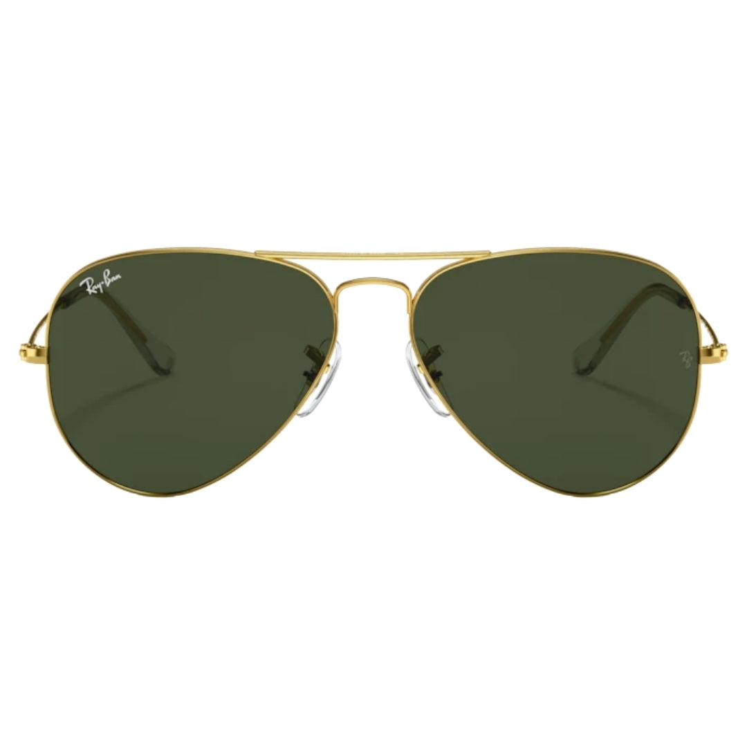 Ray-Ban Aviator Green Lens Gold Sunglasses 0RB3025 W3234