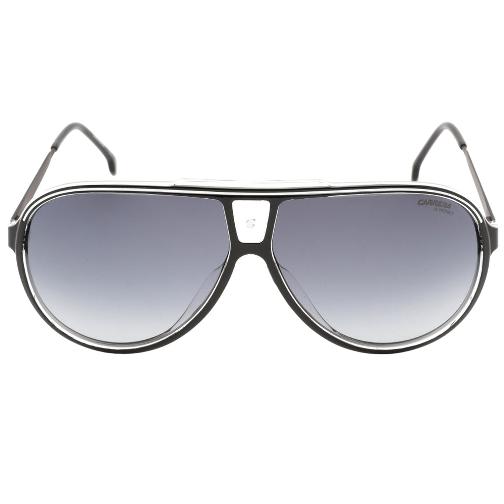 Carrera Grey Shaded Lens White Detail Black Sunglasses One Size