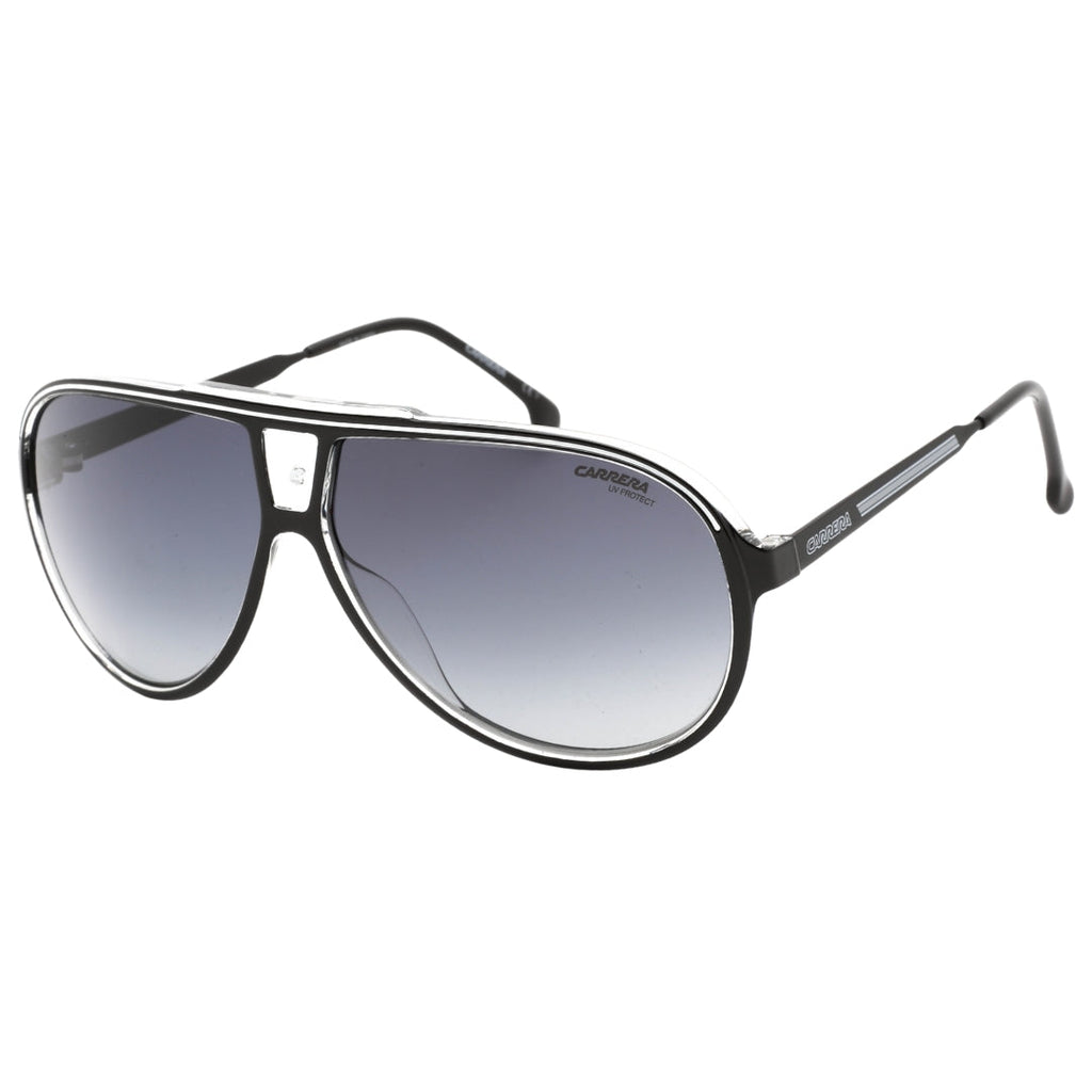 Carrera Grey Shaded Lens White Detail Black Sunglasses One Size