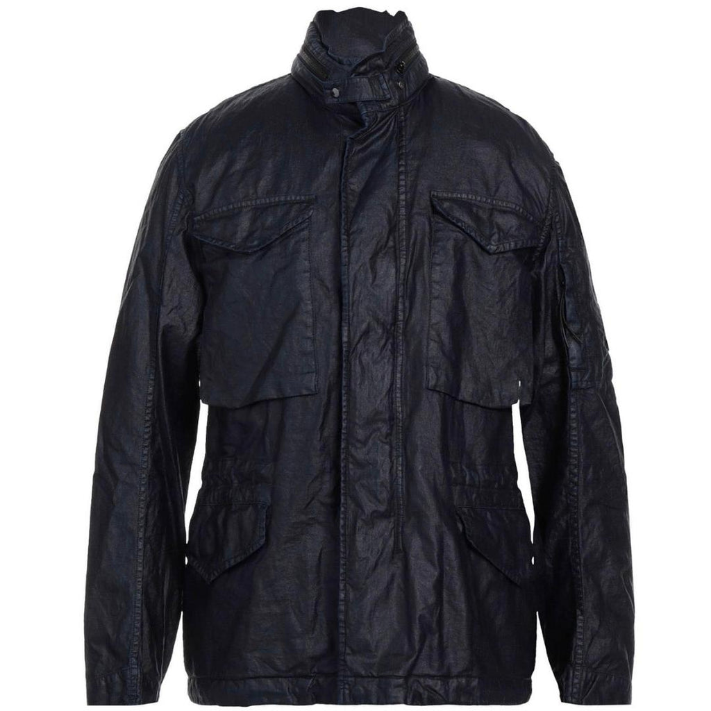 C P Company Lino Wax Medium Navy Blue Jacket