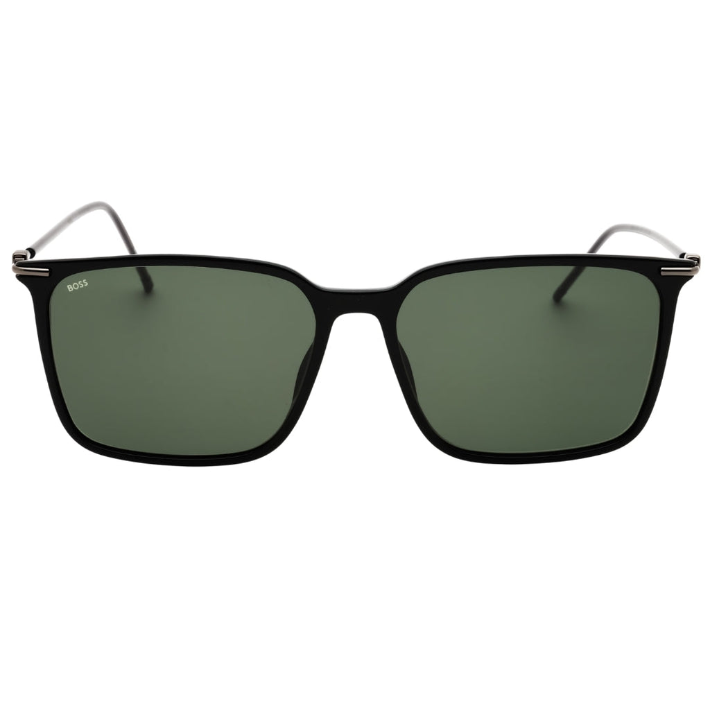 Hugo Boss Green Lens Thin Legs Black Sunglasses One Size