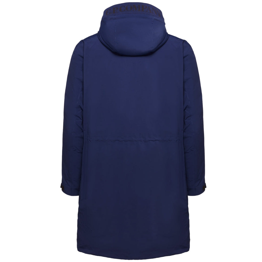 C P Company Micro Recycled Long Down Jacket Total Eclipse Coat 13CMOW167A 006355A 888