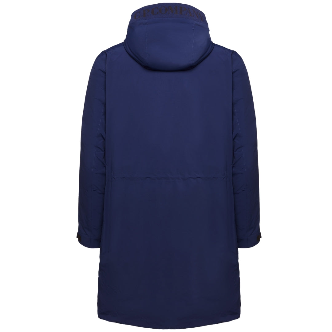 C P Company Micro Recycled Long Down Jacket Total Eclipse Coat 13CMOW167A 006355A 888