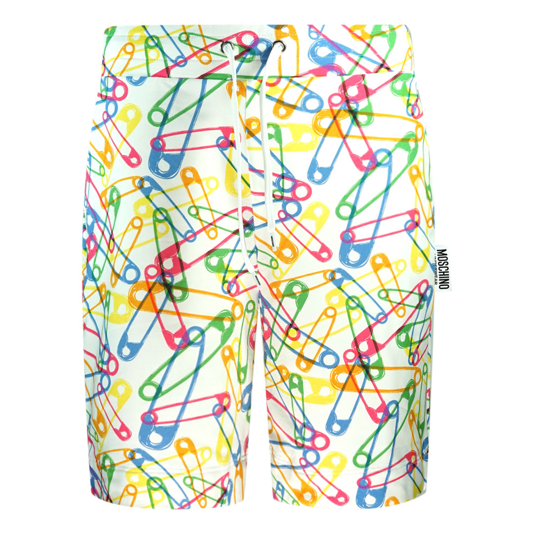 Moschino Multicolour Pin Design White Shorts 1A43258120 1001
