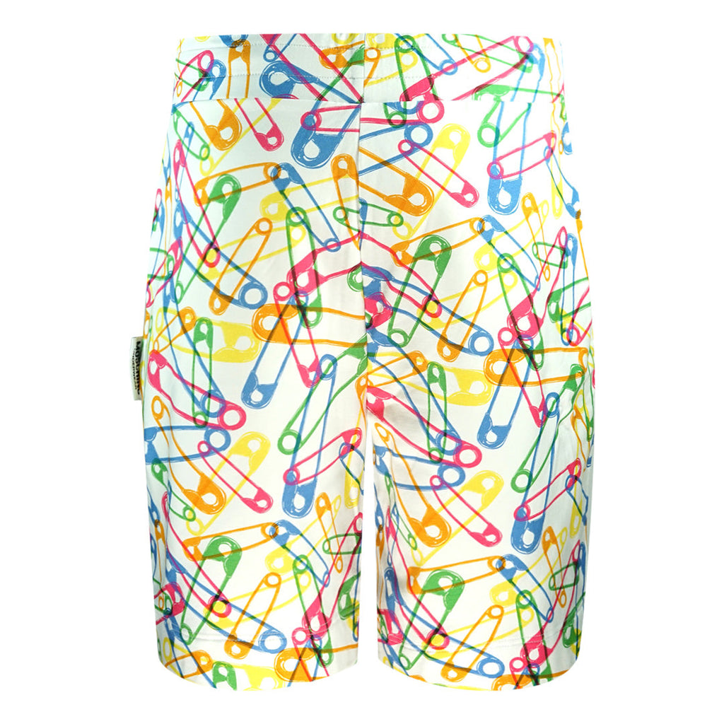 Moschino Multicolour Pin Design White Shorts 1A43258120 1001