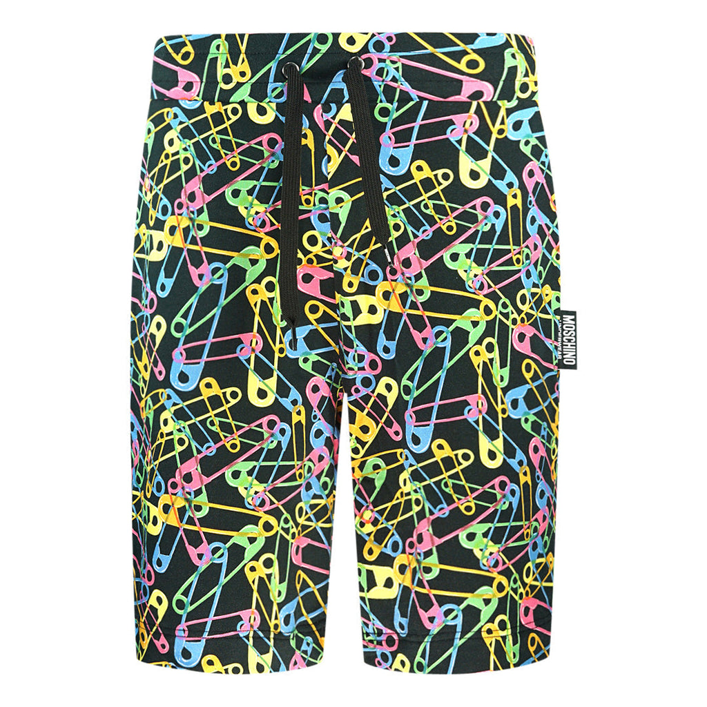 Moschino Multicolour Pin Design Black Shorts 1A43258120 1555