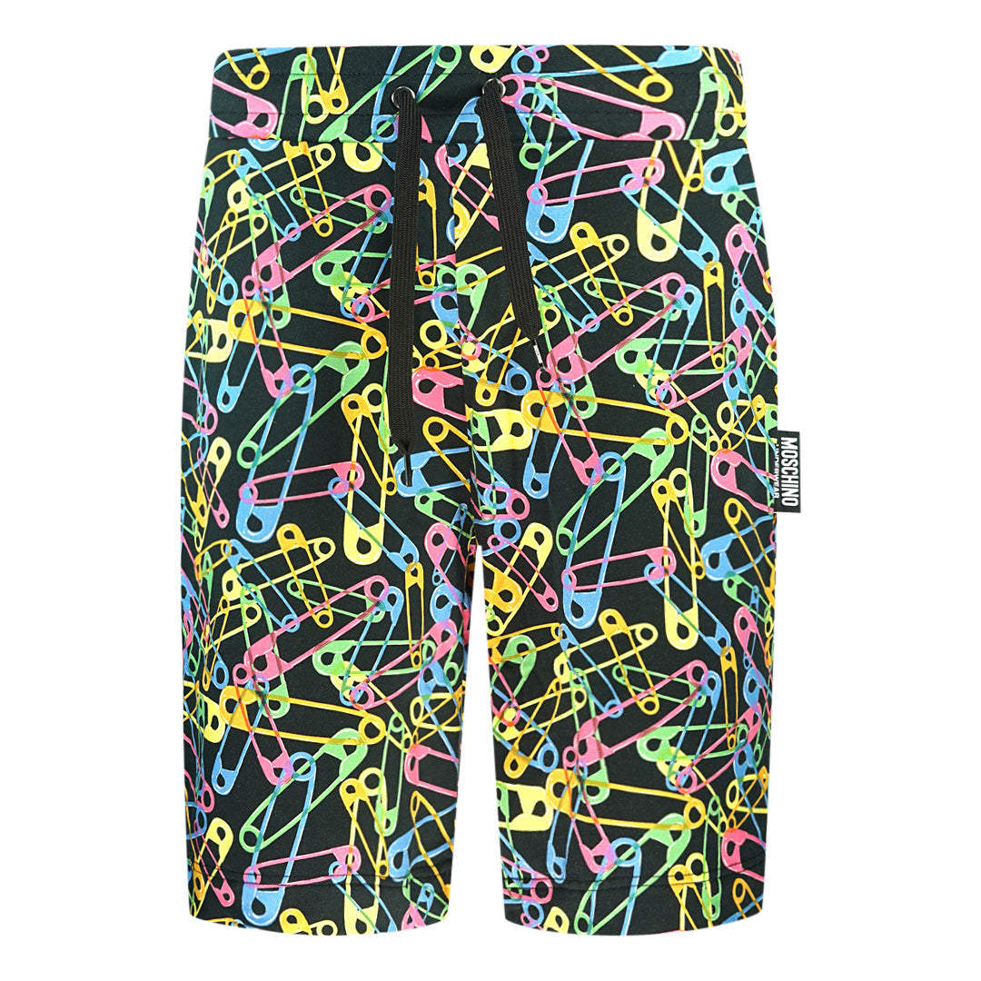 Moschino Multicolour Pin Design Black Shorts 1A43258120 1555