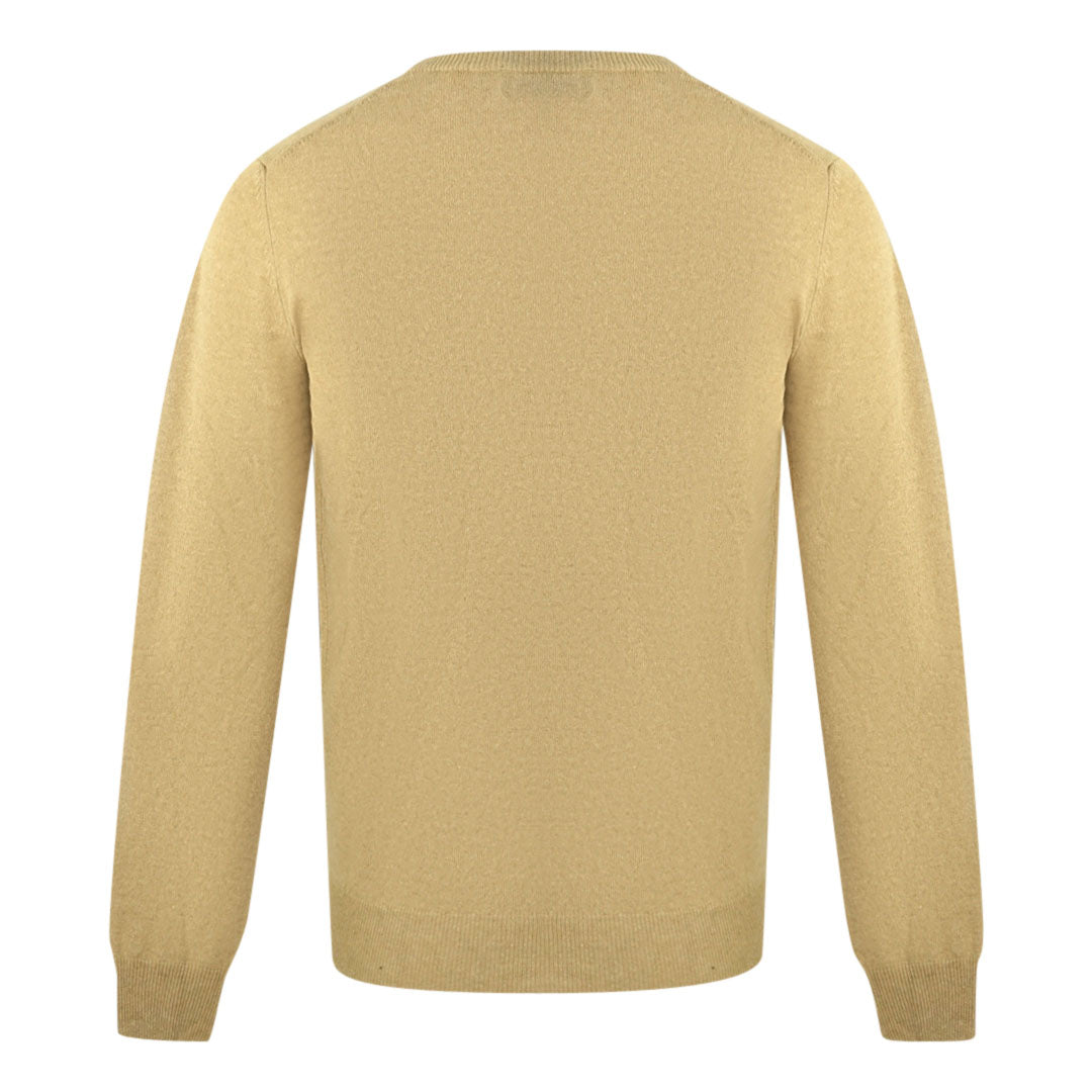 Aquascutum A Logo Beige V Neck Jumper 2036 900201