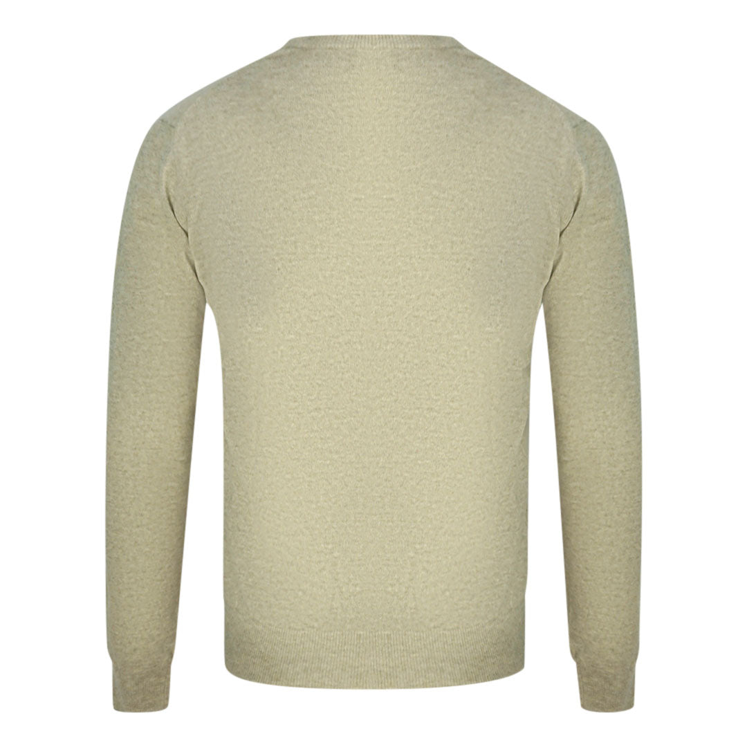 Aquascutum Check A Logo Grey V Neck Jumper