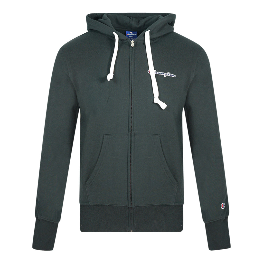 Champion Classic Script Logo Black Zip Hoodie 214719 KK001