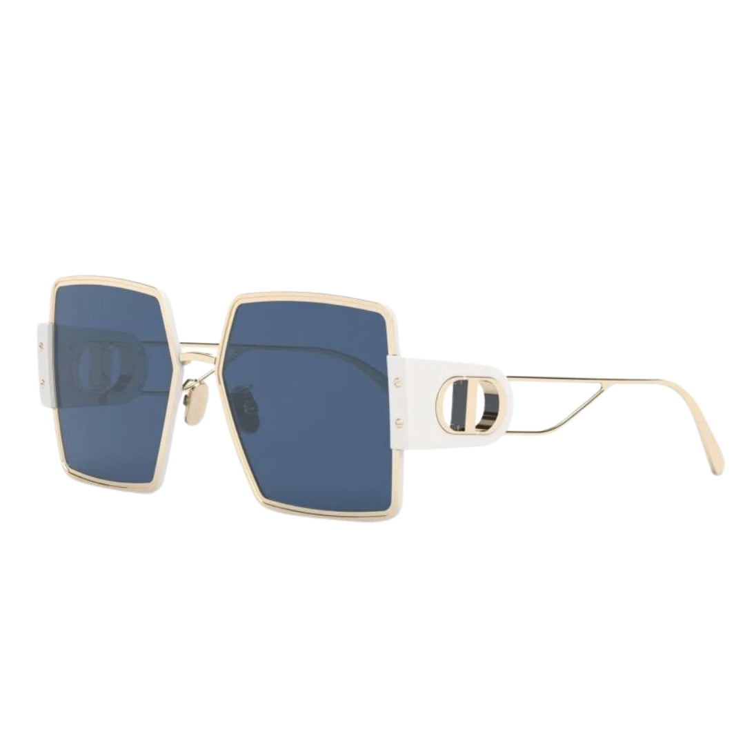 Dior 30Montaigne S4U Cd40080U B6B0 10V Ivory Frame Blue Lens Sunglasses Womens