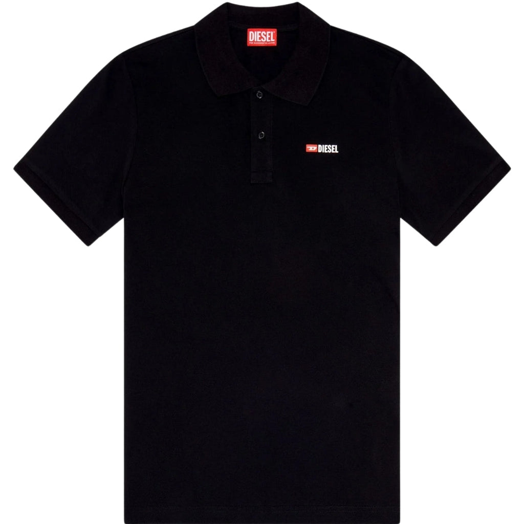 Diesel T Weet Spilt Black Polo Shirt