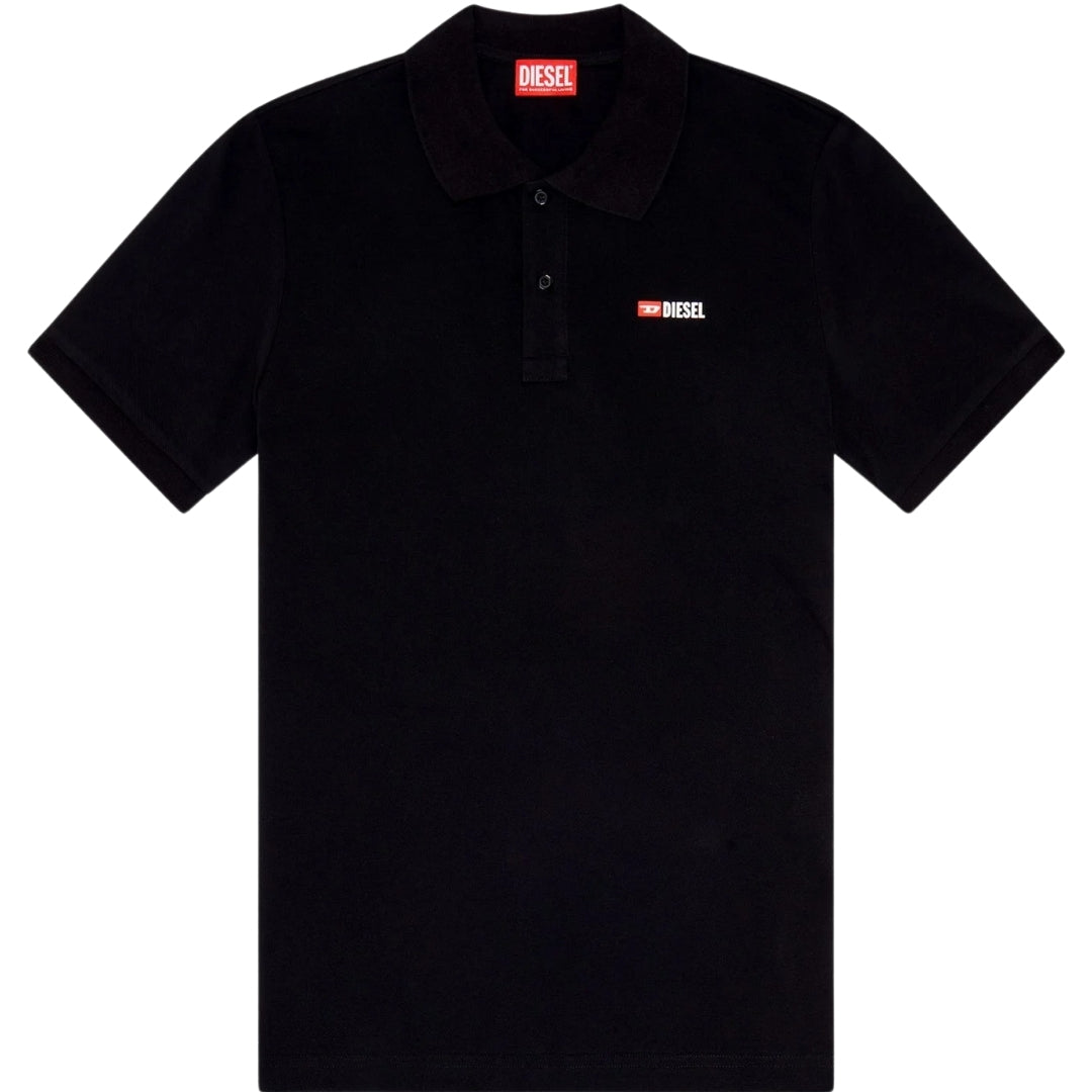 Diesel T Weet Spilt Black Polo Shirt