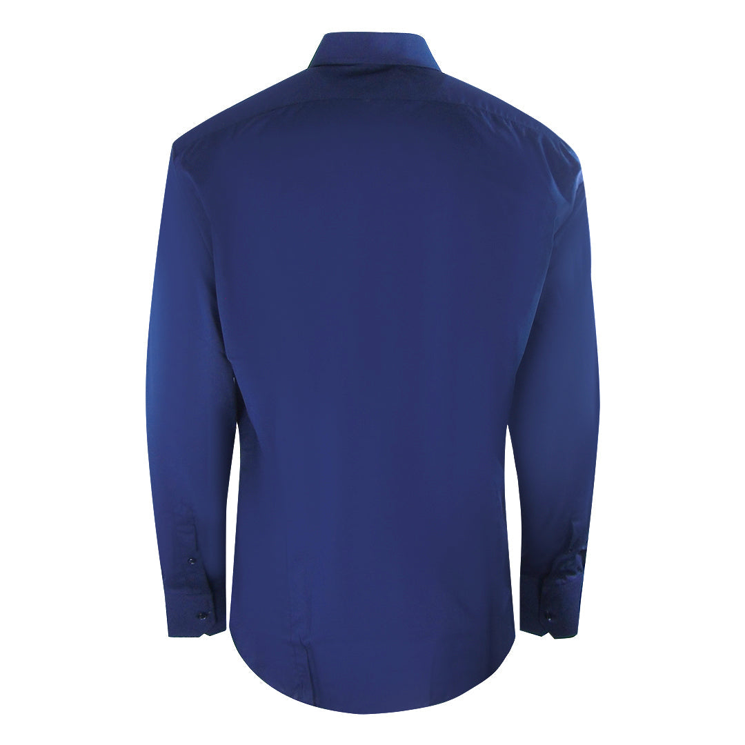 Aquascutum Plain Long Sleeve Navy Blue Shirt XS