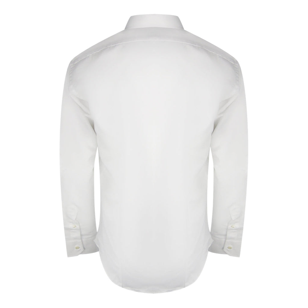 Aquascutum Embroidered Brand Logo Long Sleeve White Shirt S