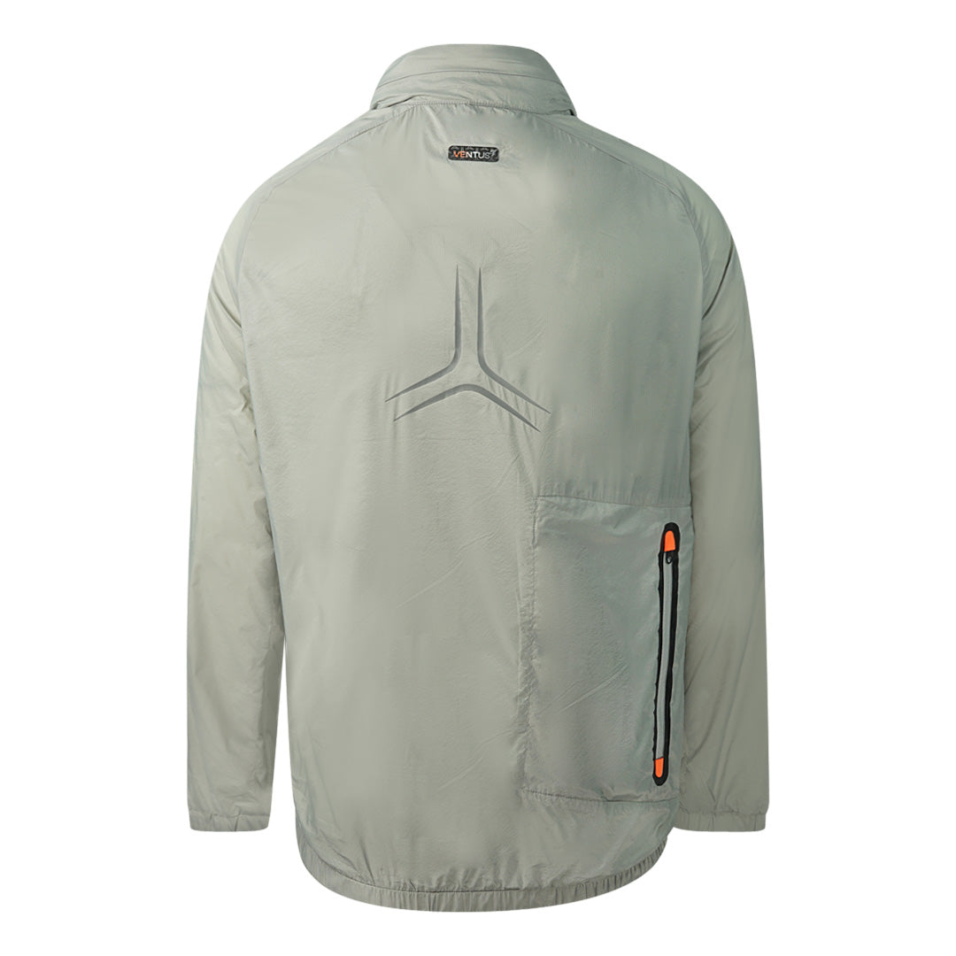 Ea7 Orange Logo On Chest Neutral Grey Jacket - Nova Clothing