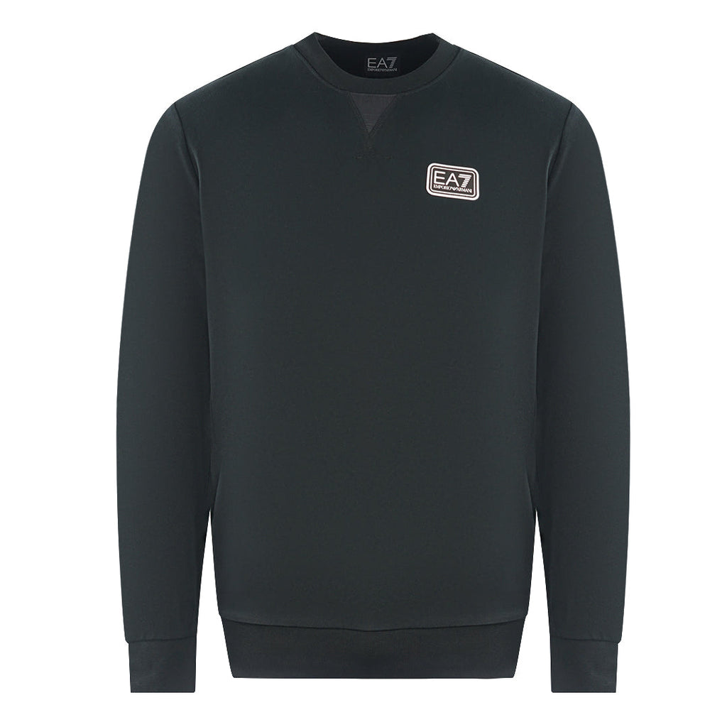 Ea7 Branded Patch Logo Black Sweatershirt