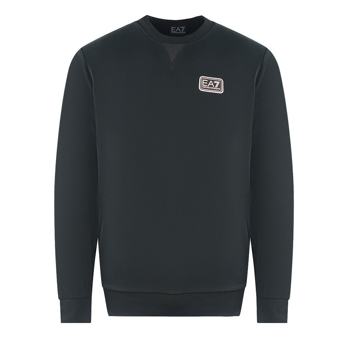 Ea7 Branded Patch Logo Black Sweatershirt