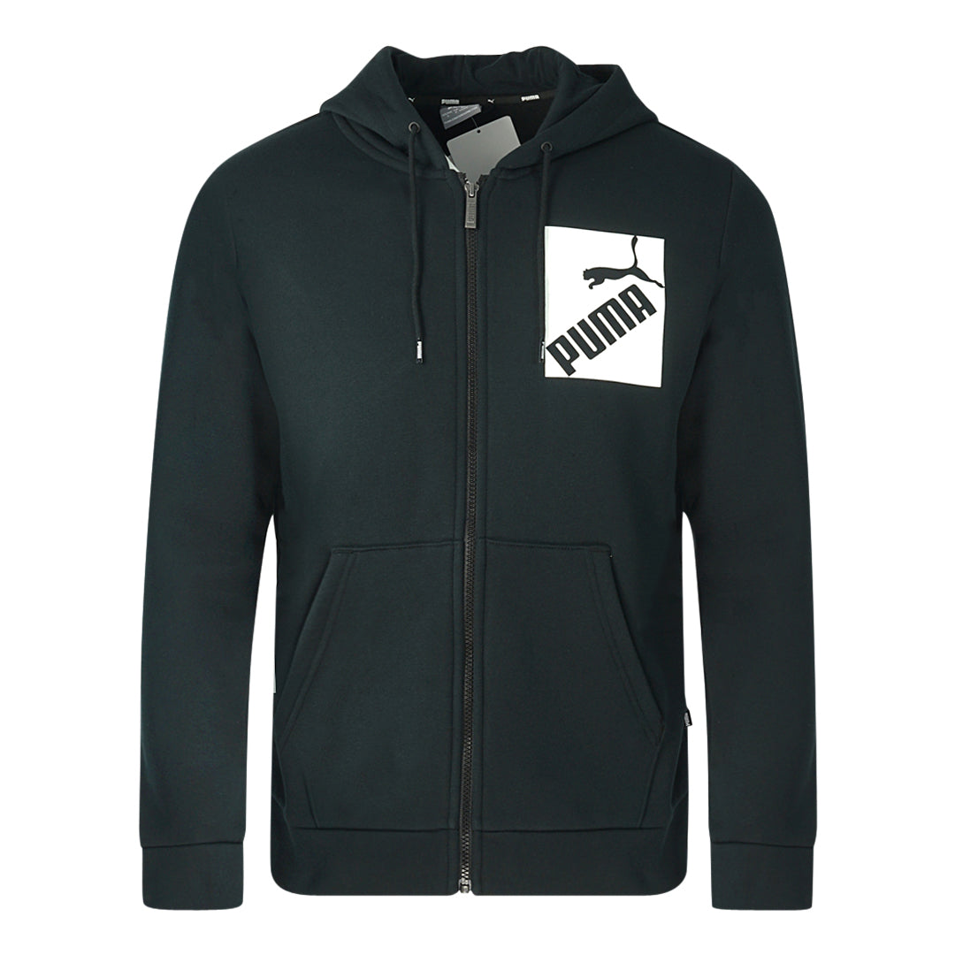 Puma Big Logo Fz Black Zip Fl Hoodie 597248 01