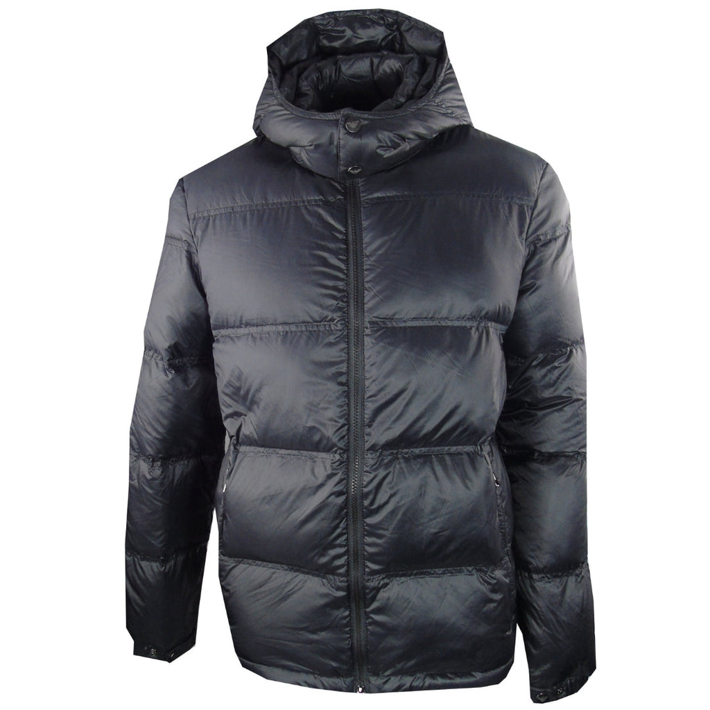 EA7 Plain Black Hooded Jacket