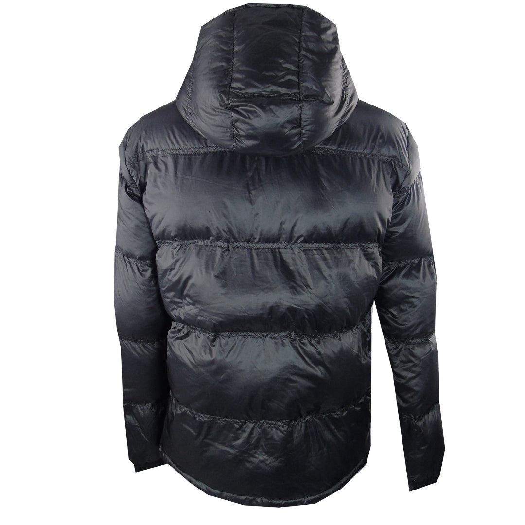 EA7 Plain Black Hooded Jacket