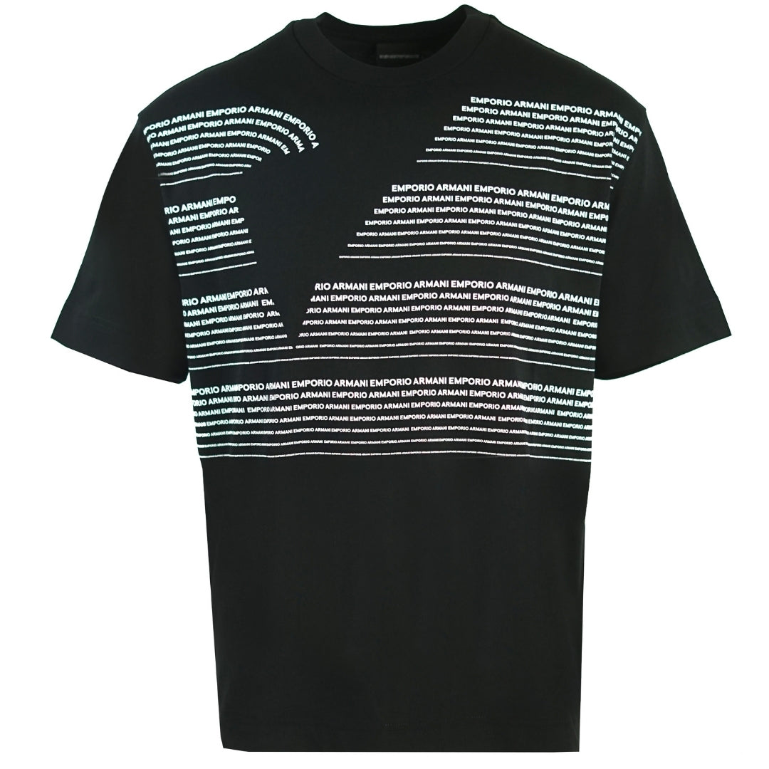Emporio Armani Large Lettering Logo Black T-Shirt