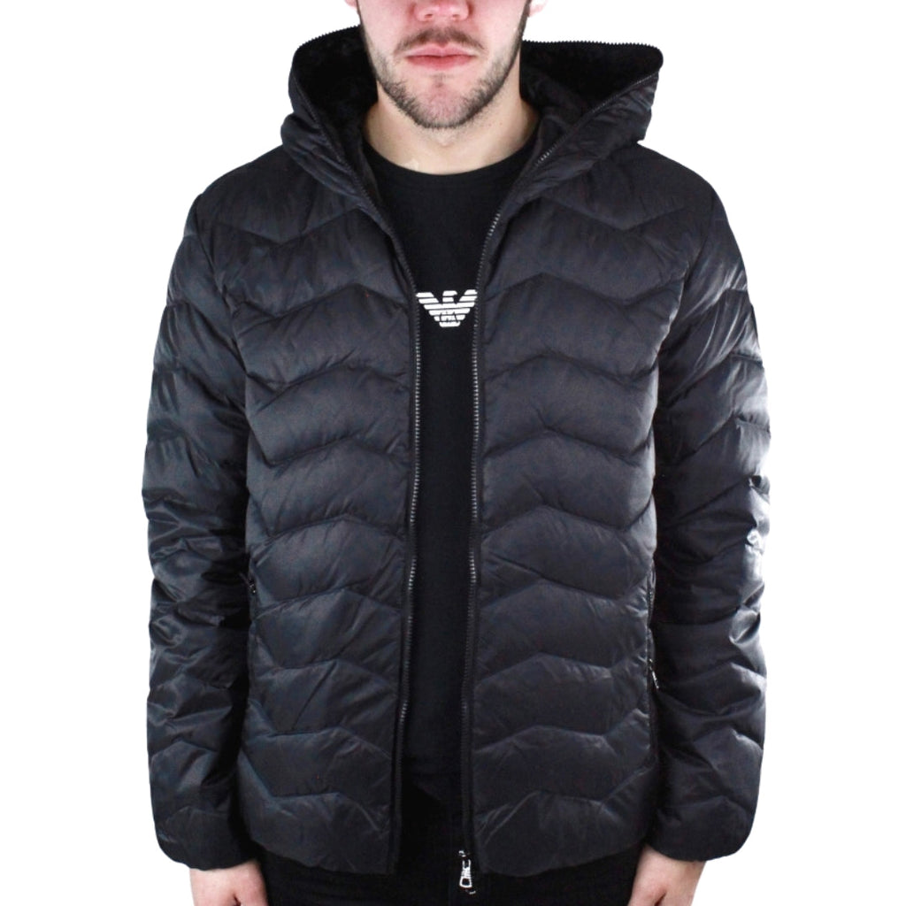 EA7 Black Full Zip Closure Jacket