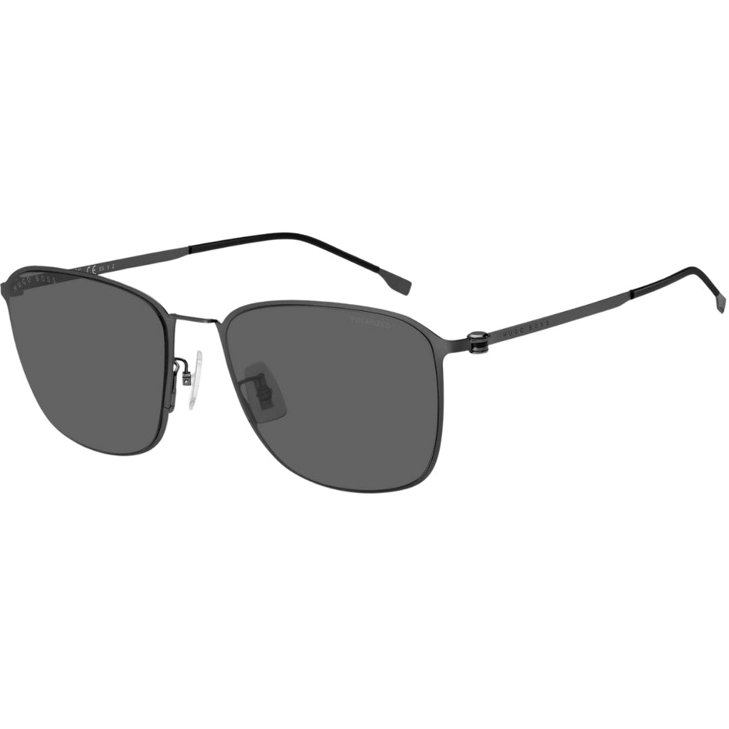 Hugo Boss Grey Polarised Lens Matte Dark Ruthenium Grey Sunglasses BOSS 1405 FK 0R809