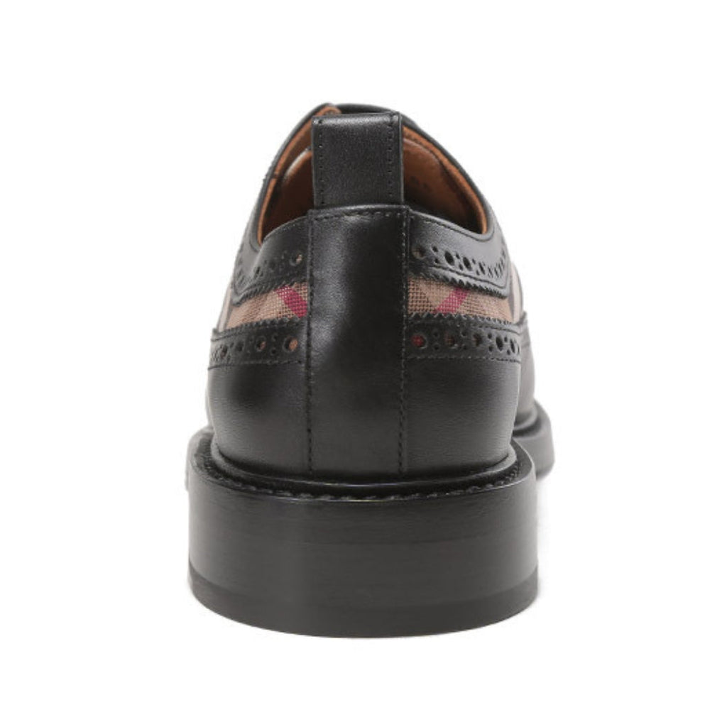 BURBERRY 8052759 Burberry Derby Check Brogue Shoes BLACK/BIRCH BROWN SHOES MALE UK 9