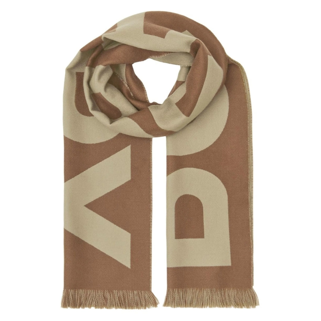 BURBERRY 8057148 Burberry logo wool jacquard scarf BIRCH BROWN SCARF MALE One Size