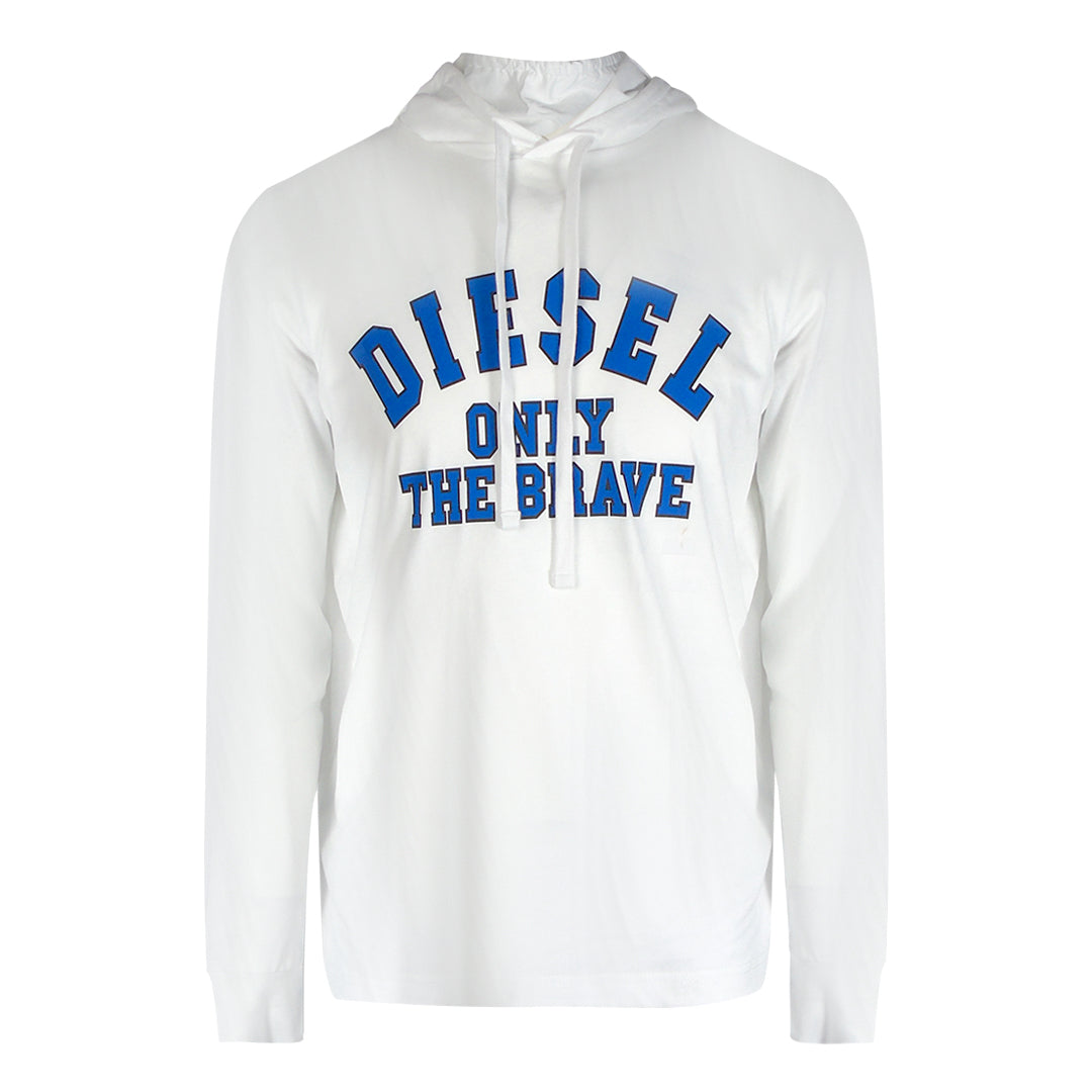 Diesel T-JUST-LS-HOOD-OUT MAGLIETTA RPATI 100 White T-Shirt M XS