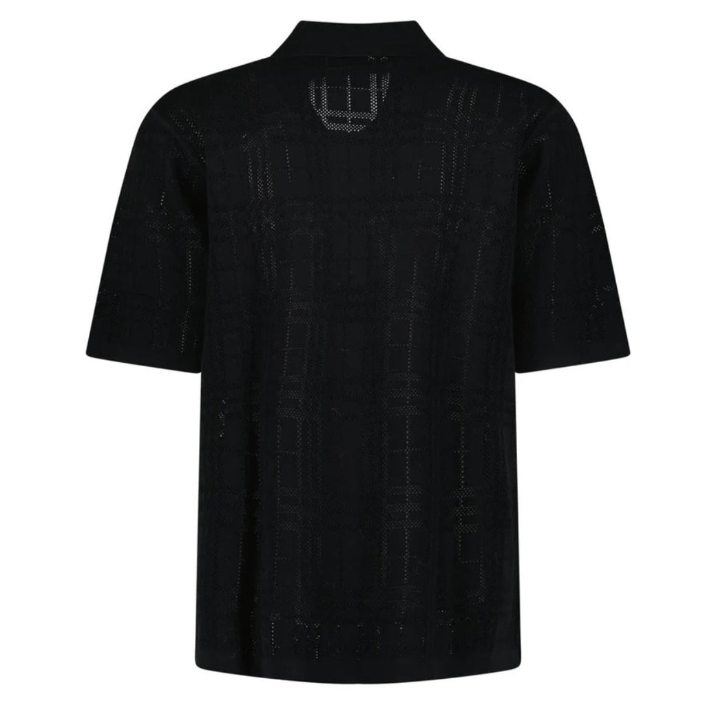 BURBERRY 8070313 Tristam Check Knitted Polo Black BLACK POLO SHIRT MALE XL
