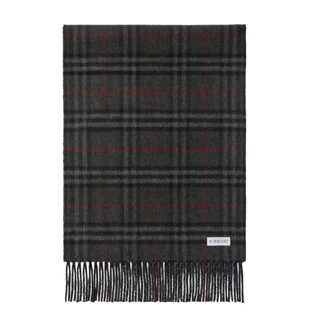 BURBERRY 8074675 Burberry checked reversible cashmere scarf CHARCOLE/BLACK SCARF MALE One Size