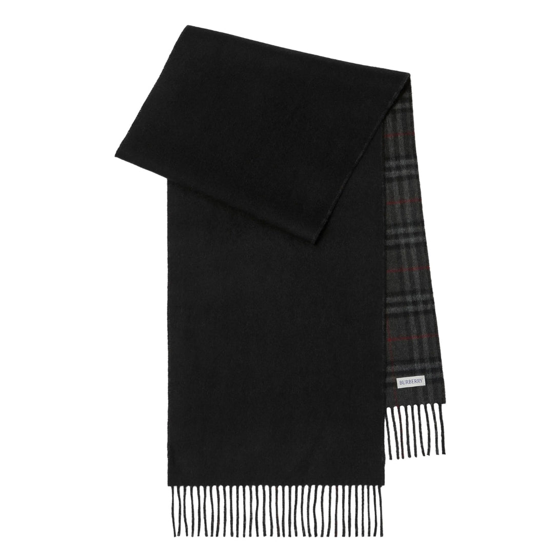 BURBERRY 8074675 Burberry checked reversible cashmere scarf CHARCOLE/BLACK SCARF MALE One Size