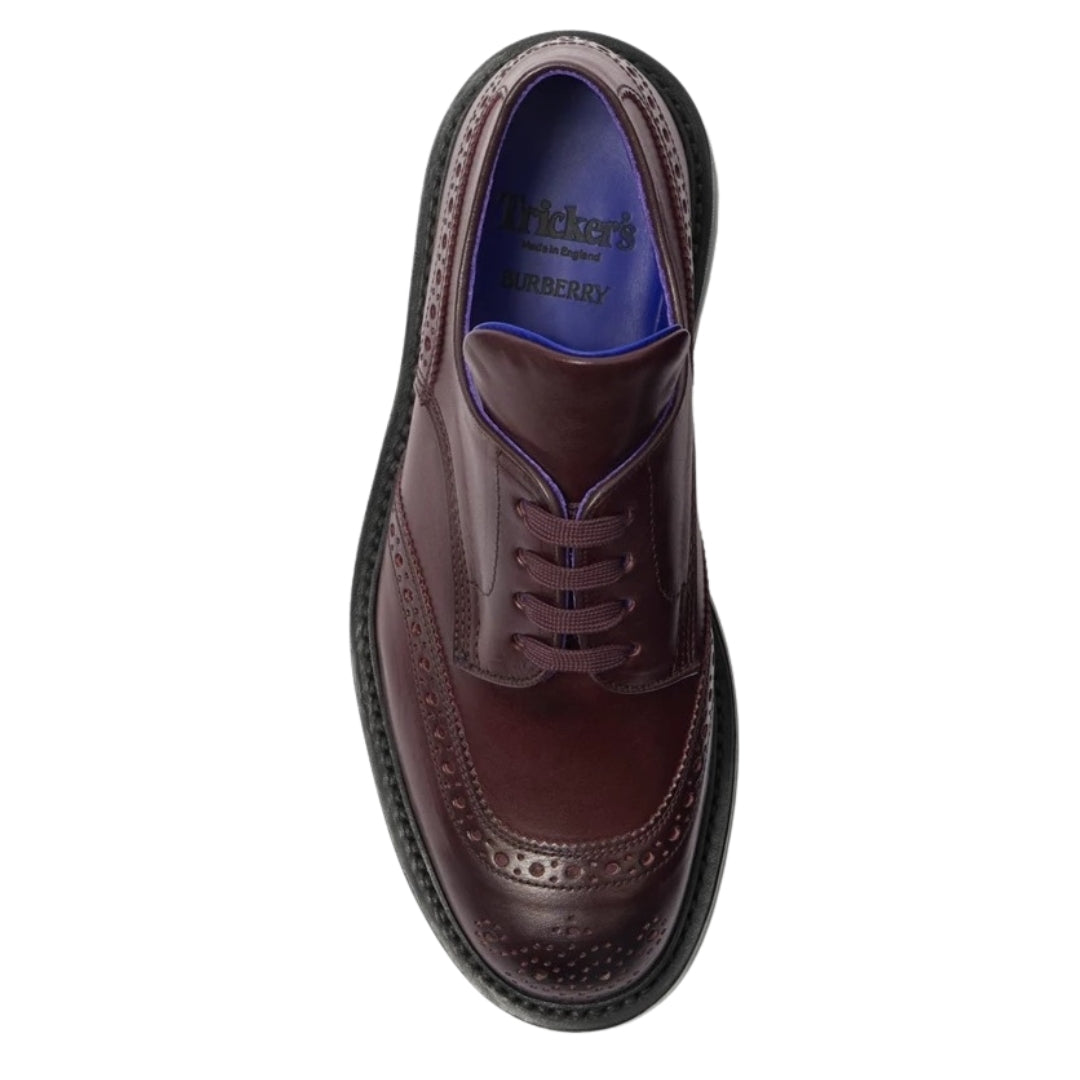 BURBERRY 8075770 Burberry X Trickers Devon Brogues In Aubergine AUBERGINE (Brown) DEVON SHOE MALE UK 8
