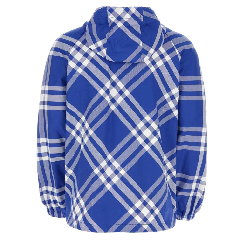 BURBERRY 8077178 Burberry Check-Pattern Hooded Zip-Up Jacket KNIGHT IP CHECK (Blue) JACKET MALE XL