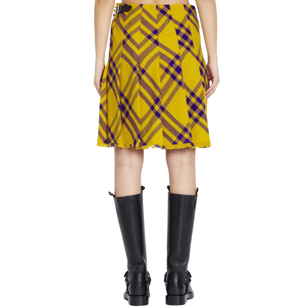 BURBERRY 8077198 Check Wool Kilt Skirt PEAR IP CHECK (Yellow) KILT/SKIRT WOMENS UK 4