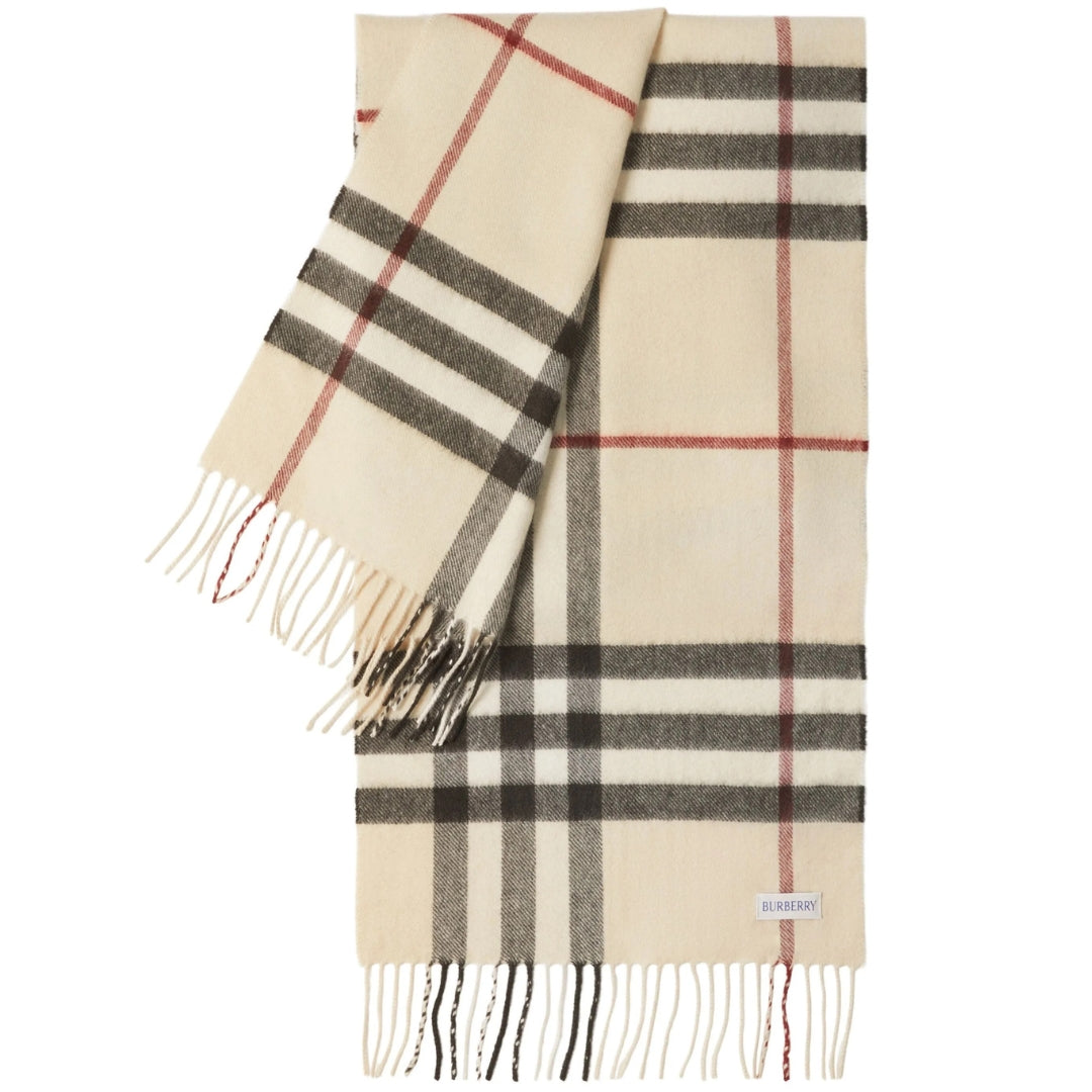 BURBERRY 8077884 The Burberry Check cashmere scarf Beige SCARF MALE One Size
