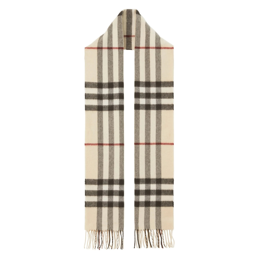 BURBERRY 8077884 The Burberry Check cashmere scarf Beige SCARF MALE One Size