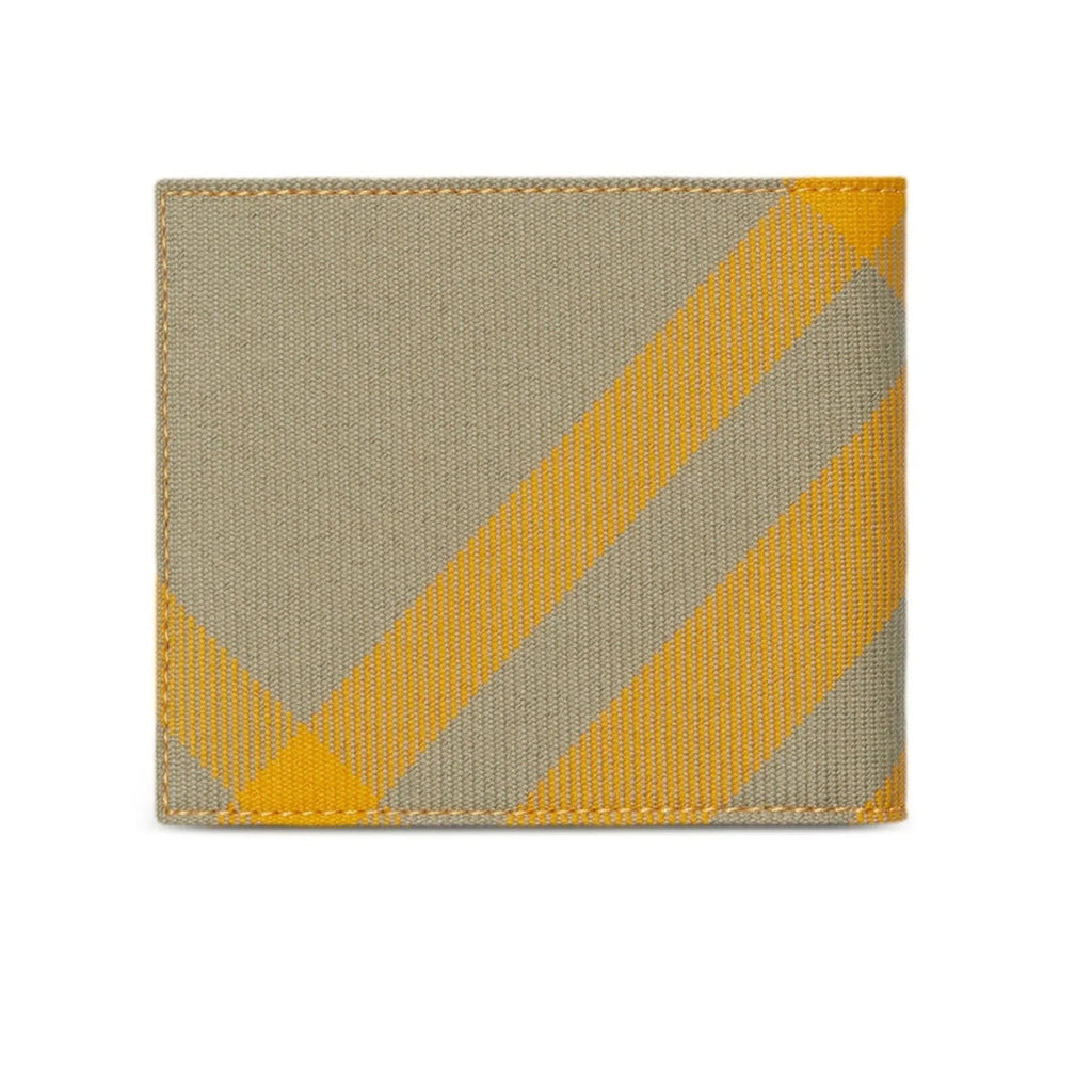 BURBERRY 8078358 Burberry Checked Bi-Fold Wallet desert sage green/sunflower yellow WALLET MALE One Size