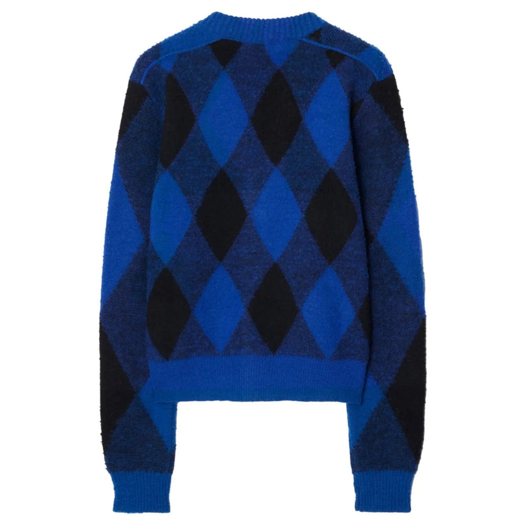 BURBERRY 8078750 Burberry Large Check Crew Knit KNIGHT IP PATTERN (BLUE/BLACK) SWEATSHIRT MALE M