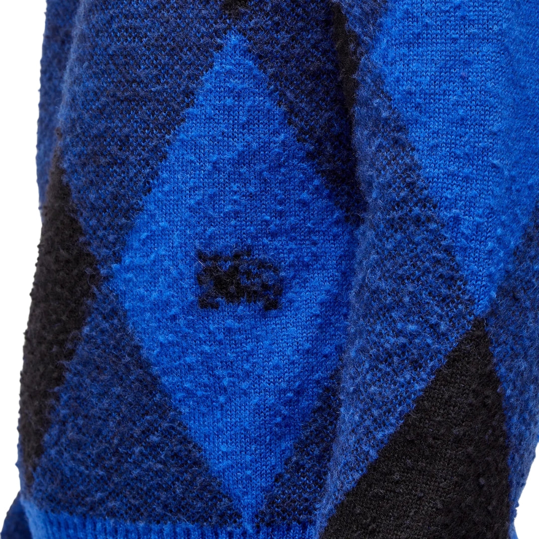 BURBERRY 8078750 Burberry Large Check Crew Knit KNIGHT IP PATTERN (BLUE/BLACK) SWEATSHIRT MALE M