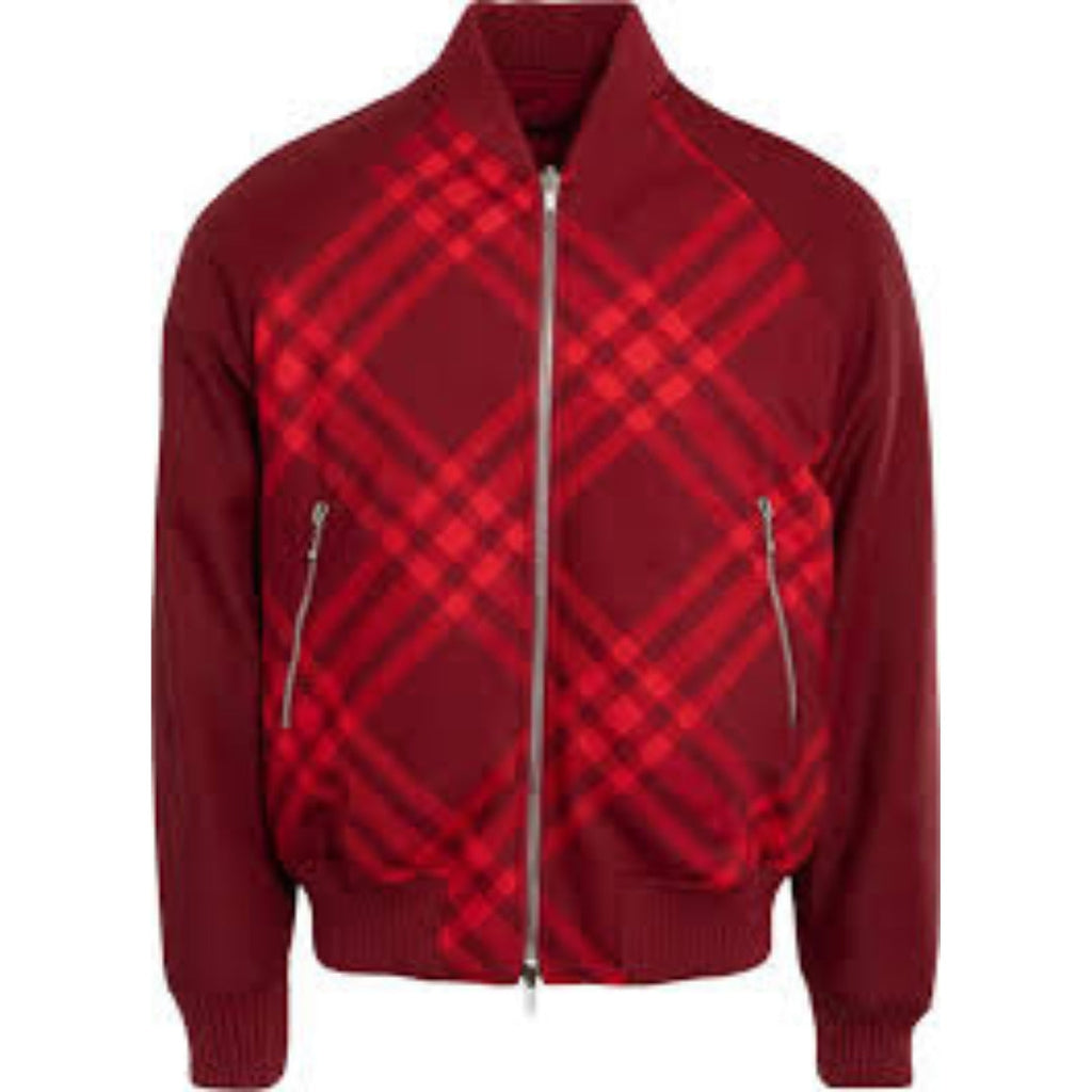 BURBERRY 8078906 Reversible check-print bomber jacket RIPPLE IP CHECK (Red) JACKET MALE L