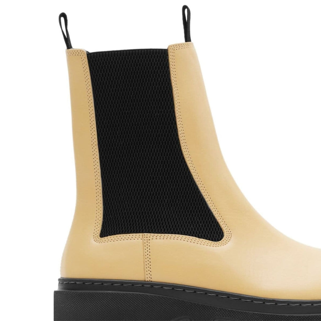 BURBERRY 8080141 Burberry Creeper leather Chelsea boots CUSTARD (Beige) CHELSEA BOOT MALE UK 8