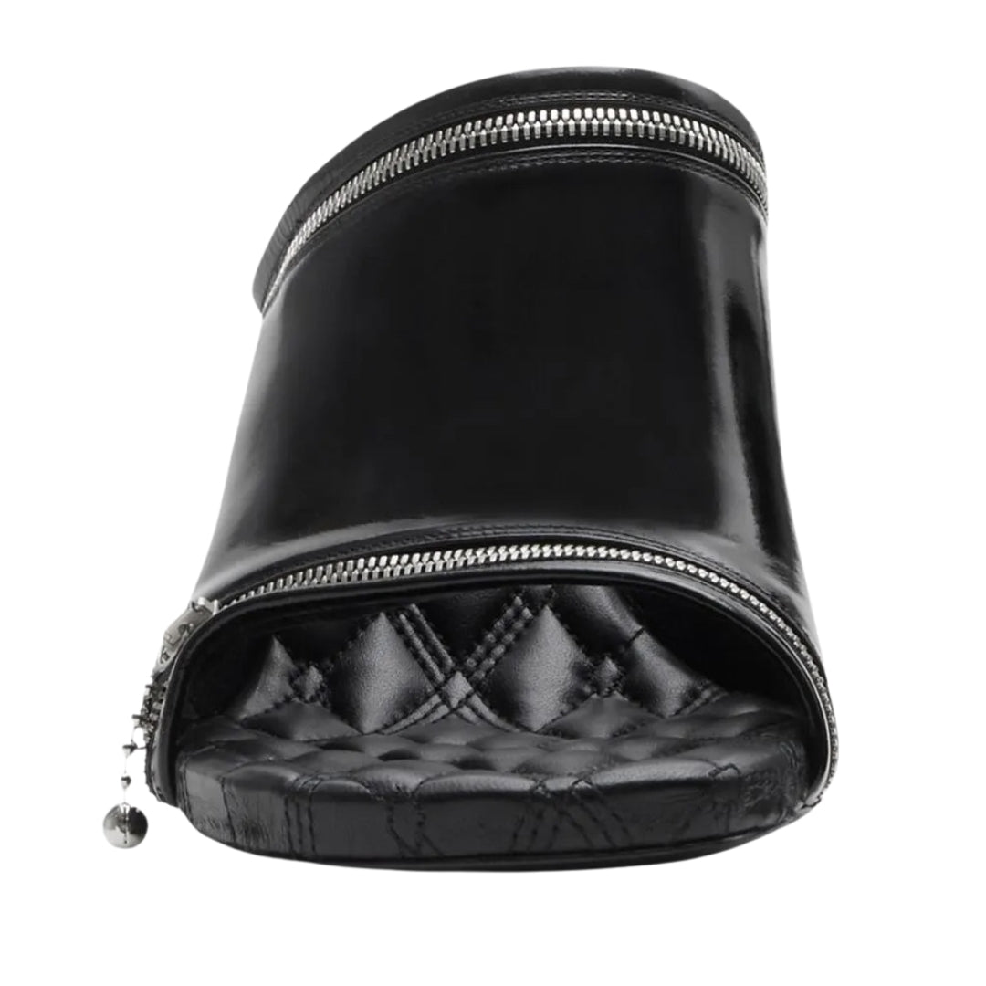 BURBERRY 8080259 Burberry Peep Heeled Mules BLACK PEEP SANDAL WOMENS UK 5